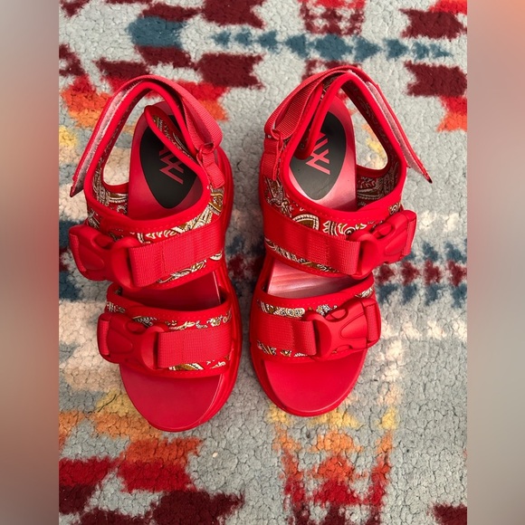 Anthony Wang platform sandals red color women’s size 8 - Picture 3 of 8